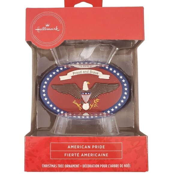 HALLMARK American Pride Bald Eagle Proud and Brave Christmas Tree Ornament NIB - Picture 1 of 9
